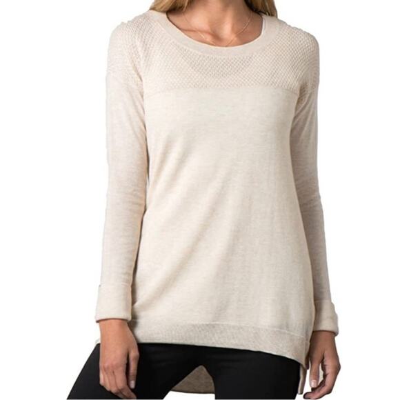 Toad&Co Merino Wool Gypsy Crewneck Sweater Cream Lightweight Organic Size Med - Picture 1 of 11